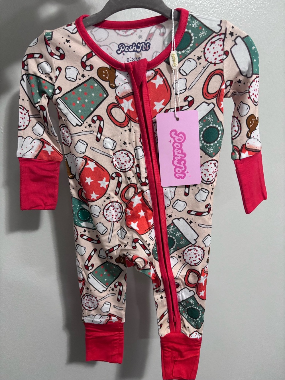 Posh Kids Red & Green Holiday One-Piece